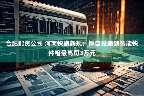 合肥配资公司 河南快递新规：擅自投递到智能快件箱最高罚3万元